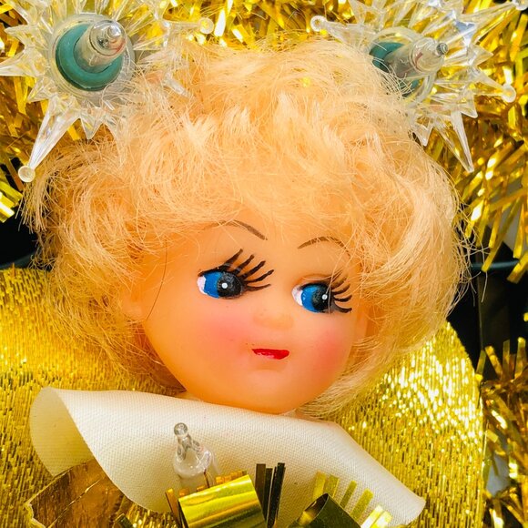 Christmas Kitsch Halo Angel Window Hanging Illuminated Ornament Vintage Plug In - Picture 3 of 10